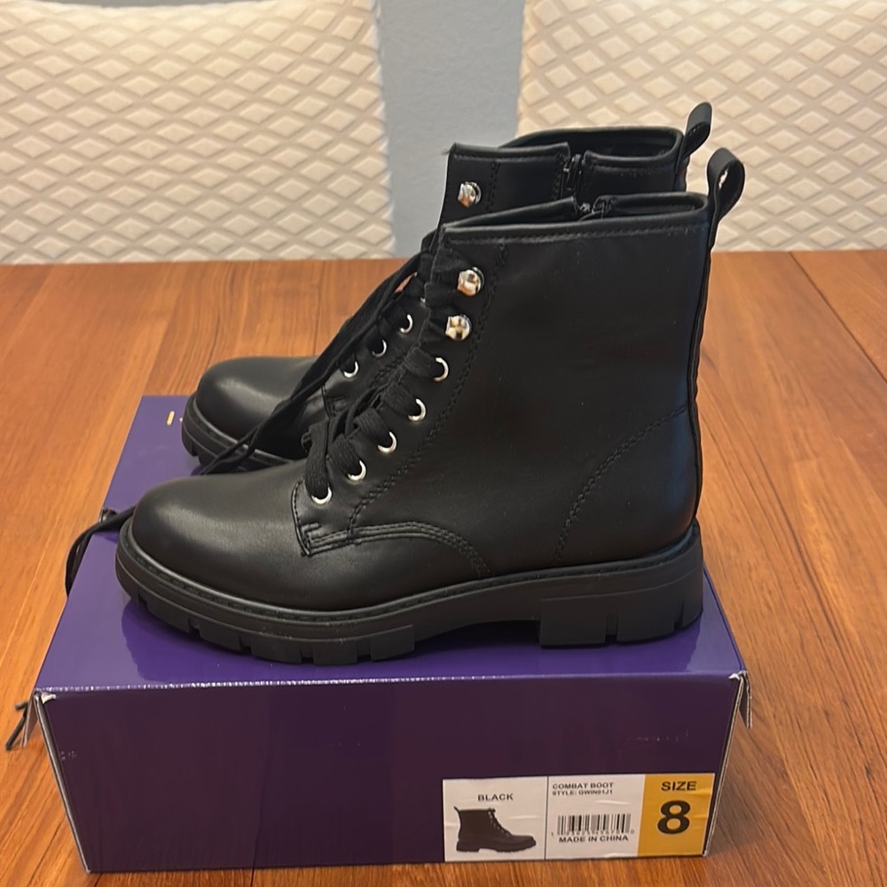 Madden Girl Black Combat Boots